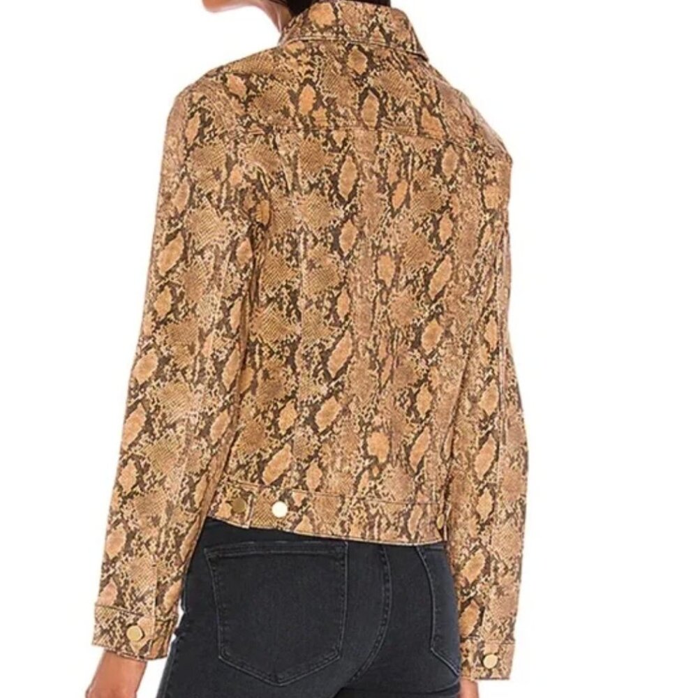 FRAME Le Vintage Jacket in Coated Python - Picture 12 of 14